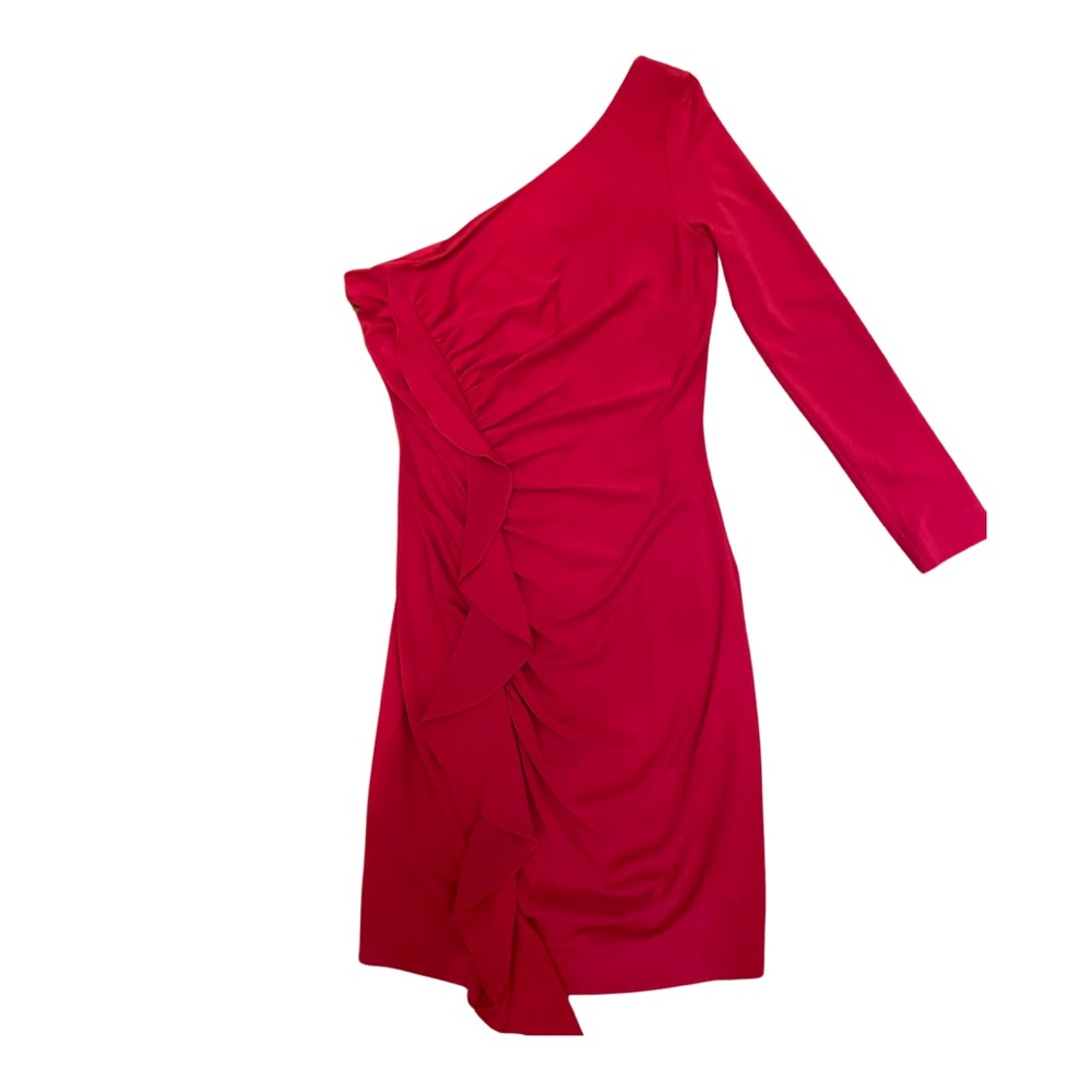 Fuchsia Pink One-Shoulder Cocktail Dress Size 6